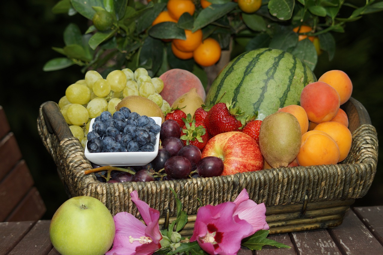 basket of fruit on a table, made in God's Image