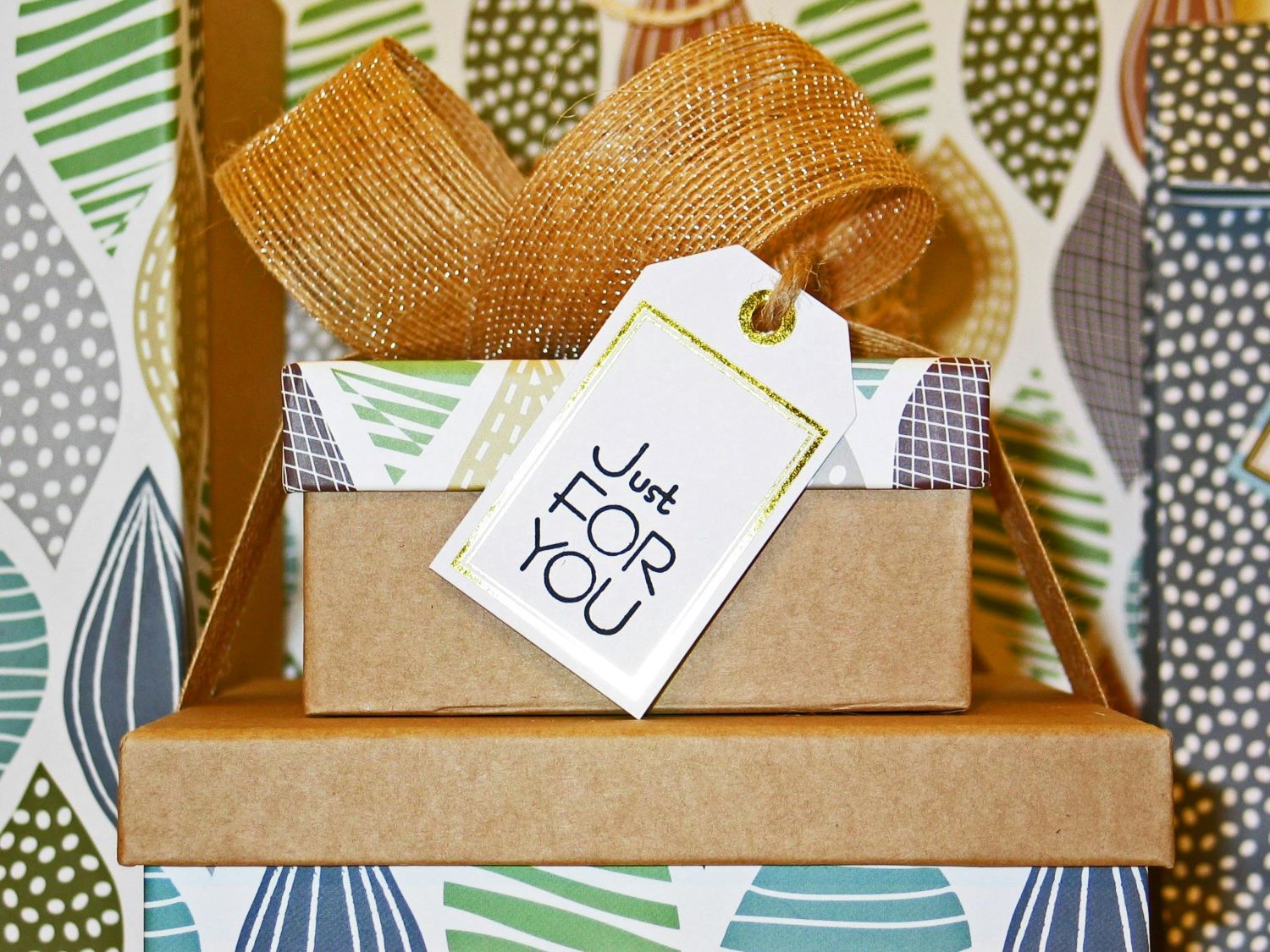 wrapped gifts with a tag just for you