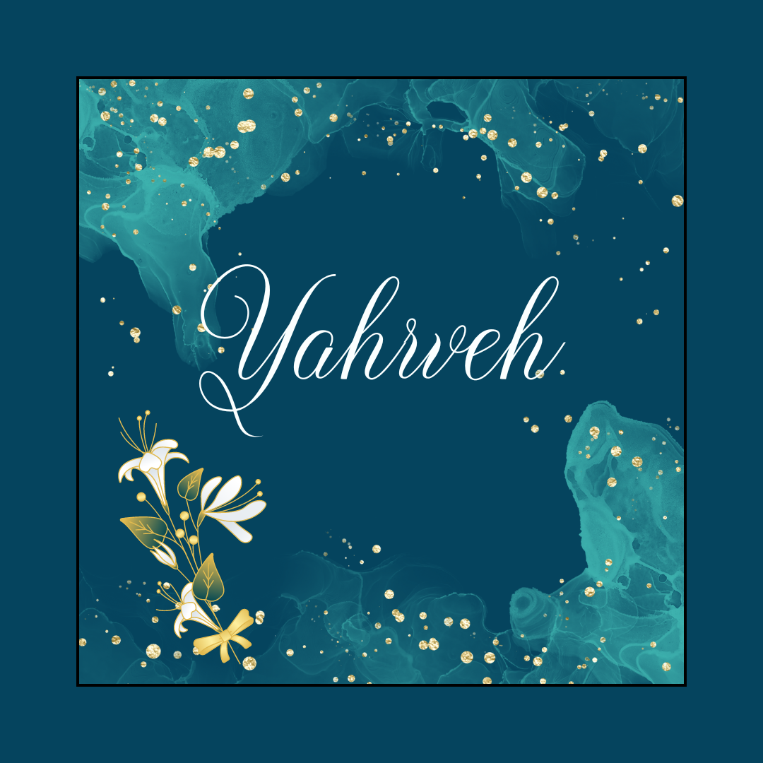 The name Yahweh printed in white on a dark teal background.