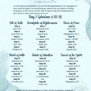 Scripture Reading Challenge Armor of God
